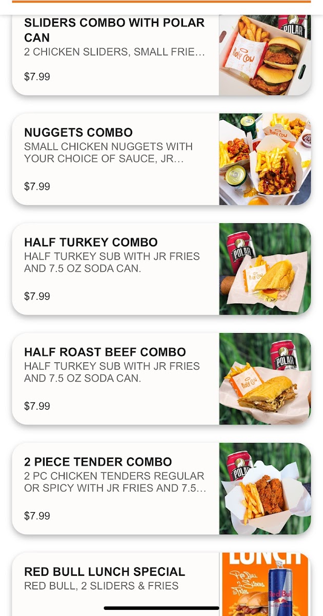 Holy Cow Burgers Menu - Image 1