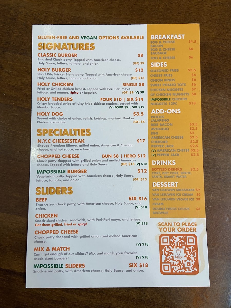 Holy Cow Burgers Menu - Image 5